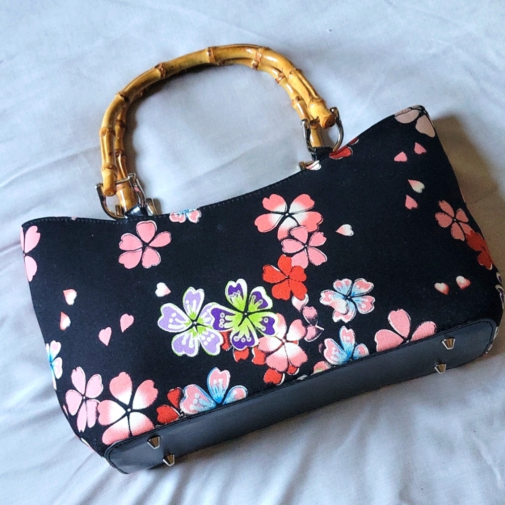 Boutique Black Floral Handbag